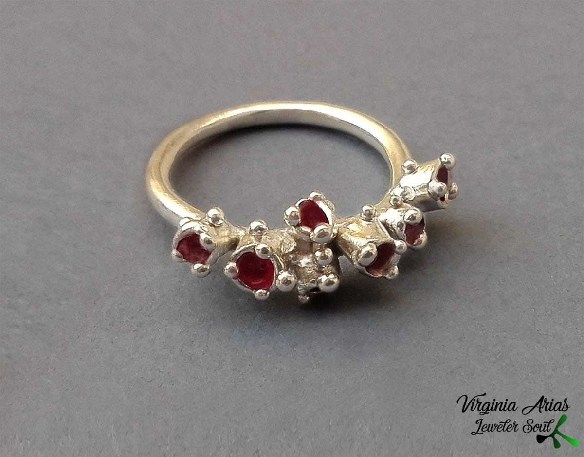 Roter Korallenring, 925 Silberring, Emaillierter Ring, Bio-Schmuck, Emaille Auf Silber, Marinering, Unikat-Ring Roter Korallenring, 925 Silberring, Emaillierter Ring, Bio-Schmuck, Emaille Auf Silber, Marinering, Unikat-Ring von JewelerSoul