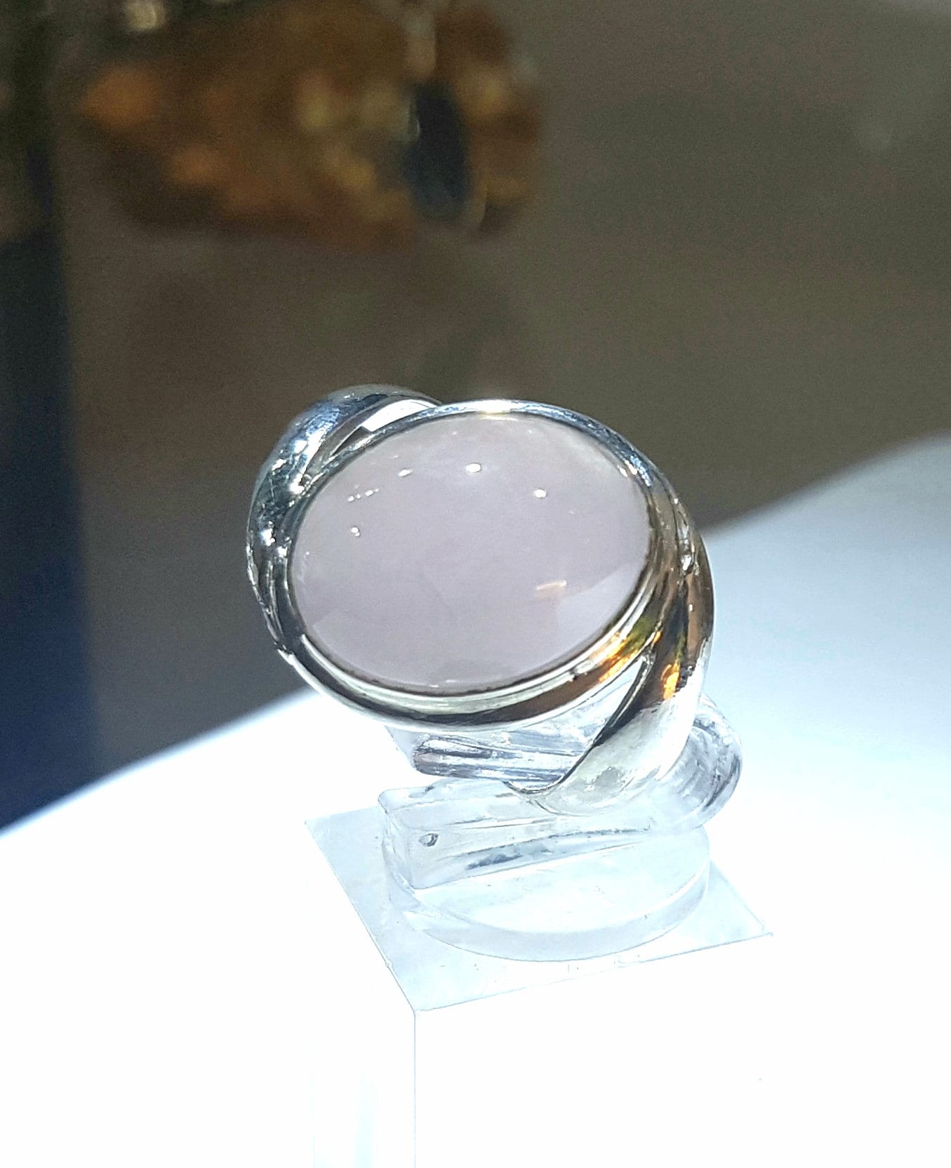 Ein Sterling Silber Rose Quarz Ring Größe 9 von JewelerySilverDesign