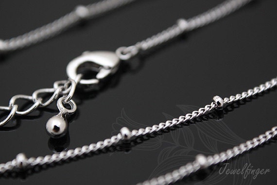 B028-1Ea/20Ea-Ternäre Legierung Überzogen -130B-1 Kette 42 cm+ Verlängerungskette 5 cm - Fertige Halskette, Layerd Dünne Kette, Großverkauf von Jewelfinger