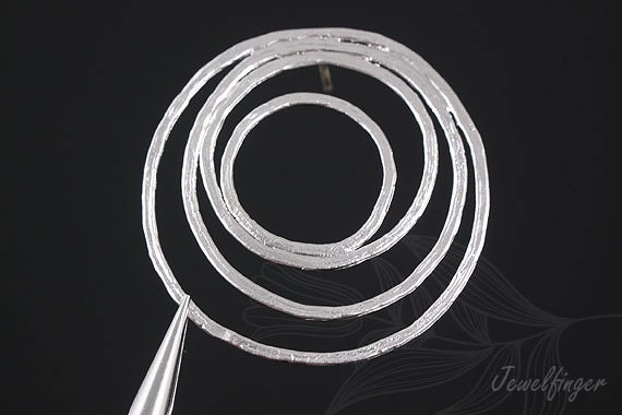 B310-1 Paar/10 Paare, Matt Rhodiniert 30 Mm Textur Hoop Ohrstecker, Multi Kreis Line Post, Linie Ohrringe Post von Jewelfinger