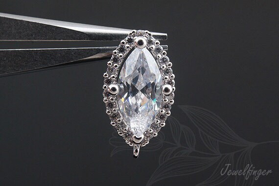 C1040-1 Paar/10 Paare-Ternäre Legierung Überzogen-Marquise Cubic Zirkonia 9 16.2 Mm Und Silber Ohrstecker, Hochzeit Schmuck, Brautschmuck von Jewelfinger