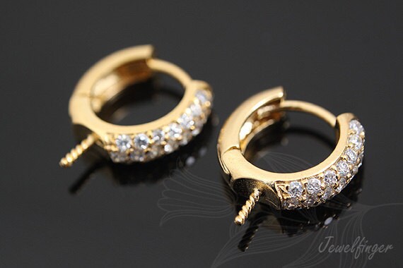 K499-3Paare-sterling Silber Vergoldet-Cz von Jewelfinger