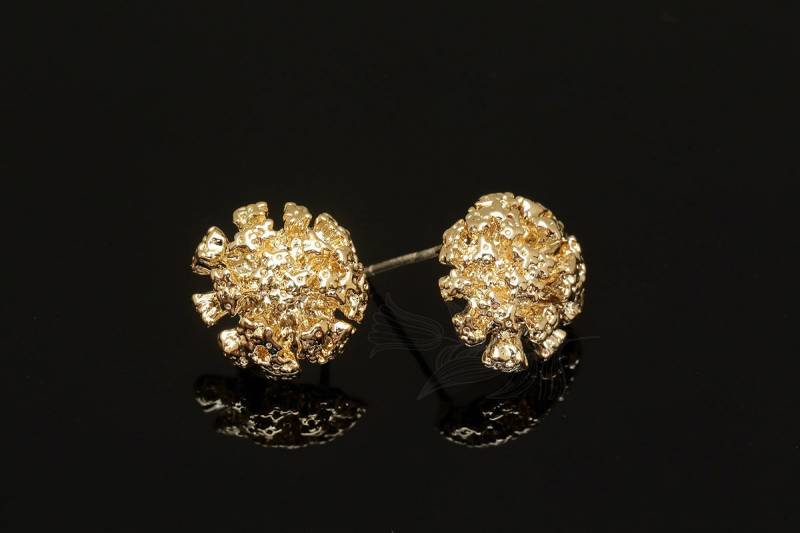 M1792-1 Paar/10 Paare-Vergoldete Messingkorallen-Bolzenohrringe, Korallenohrringe, Großhandel Schmuck Finden, Schmuckzubehör, Großhandel Ohrringe von Jewelfinger