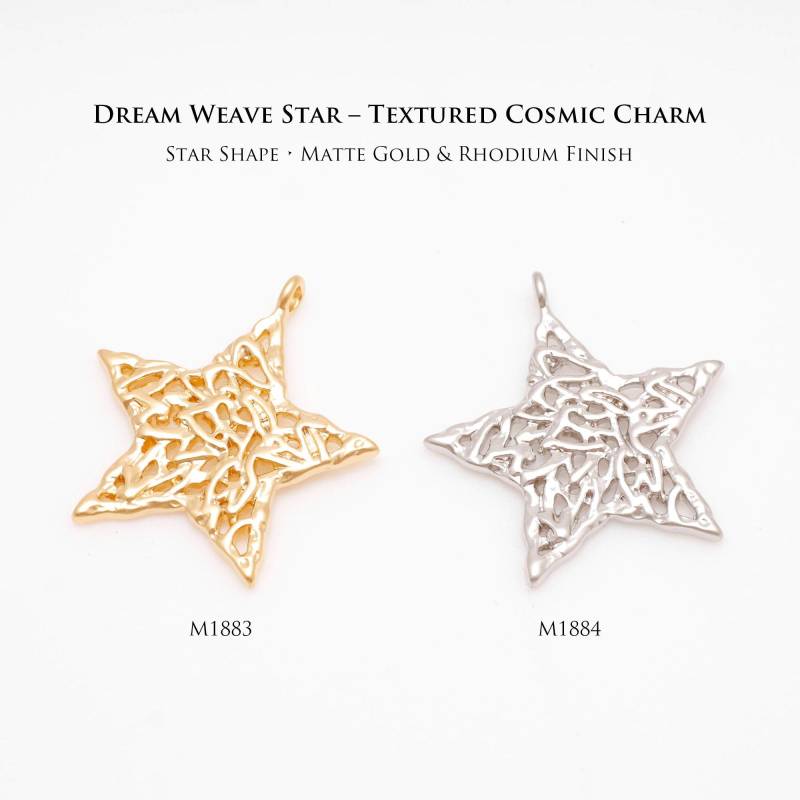 M1883, M1884-2Stück/20Stück, Mesh Stern, Anhänger, Schmuckherstellung, Schmuck Finden, Zubehör, Anhänger von Jewelfinger