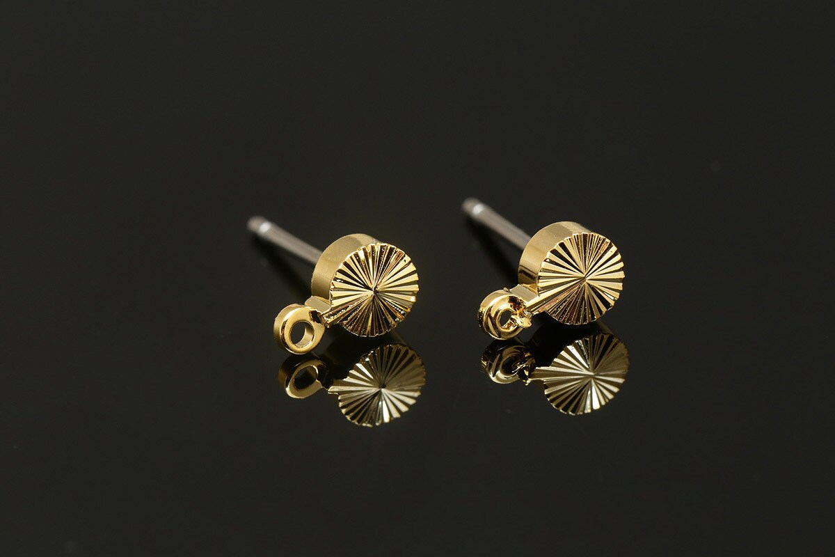 M701-2 Paare/20 Paare-Gold Überzogene 4-mm-Schneiden Münze Ohrstecker, Kleine Ni Free Post, Großhandel Ohrringe von Jewelfinger