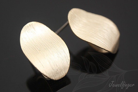 M711-1 Paar/10 Paare, Matt Vergoldet 11.5 18 Mm Welle Ellipse Ohrstecker, Silber Post, Schmuck Finden, Ohrringe von Jewelfinger