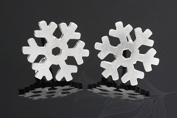 M856-1Paar/10Paare-Matt Rhodiniert-10 Mm Schnee Ohrstecker, Geschenk Ohrringe, Shop von Jewelfinger