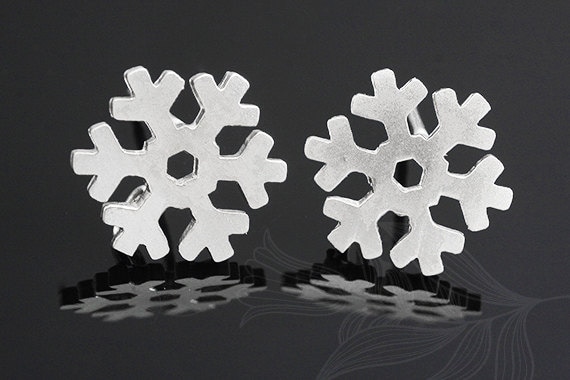 M856-1Paar/10Paare-Matt Rhodiniert-10 Mm Schnee Ohrstecker, Geschenk Ohrringe, Shop von Jewelfinger