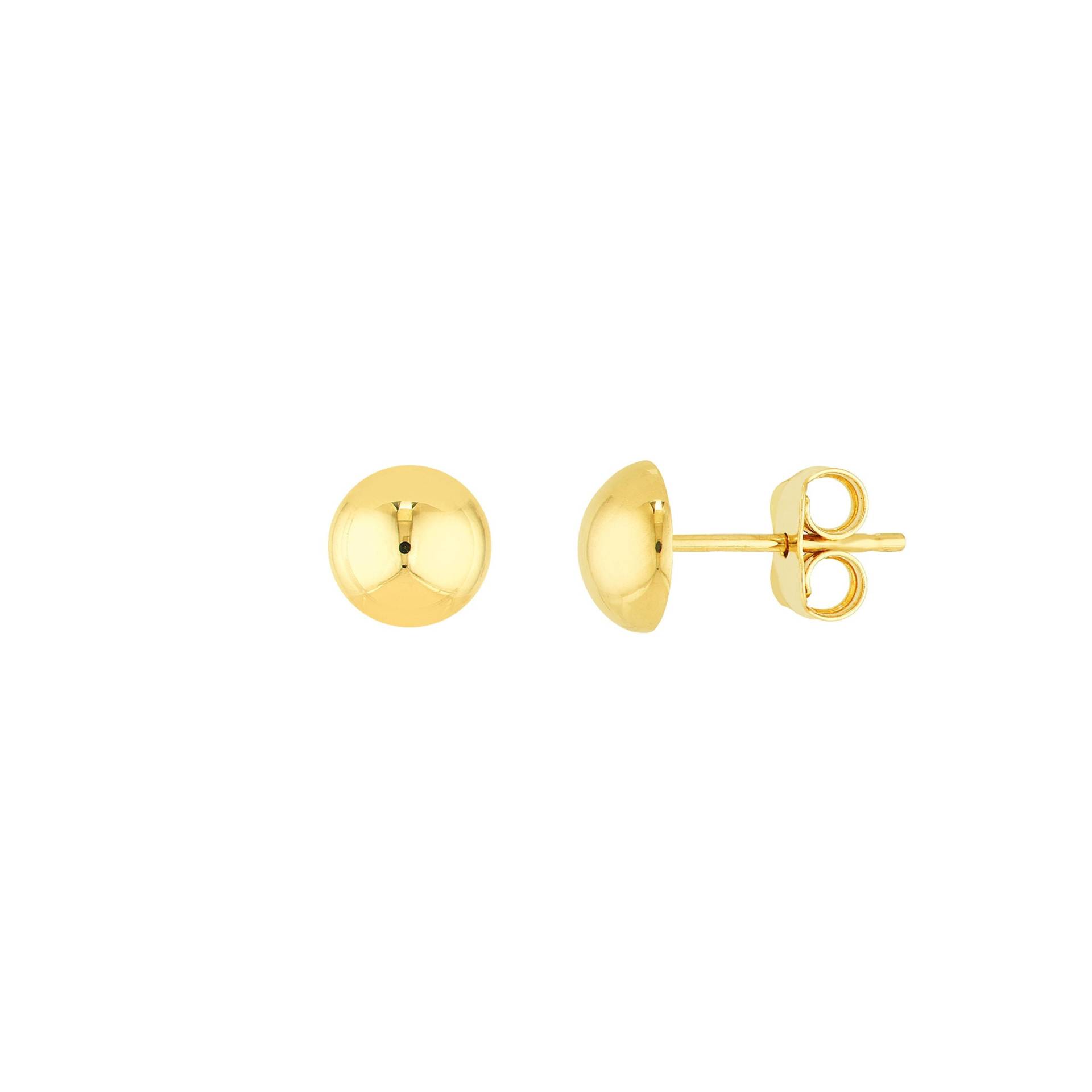 10K Solid Gold Ball Ohrringe, Echtgold Halbkugel Ohrstecker, Zierliche Kuppel Frauen Minimalist 10Kt Ohrstecker 8mm 10mm von Jewelheartcalifornia