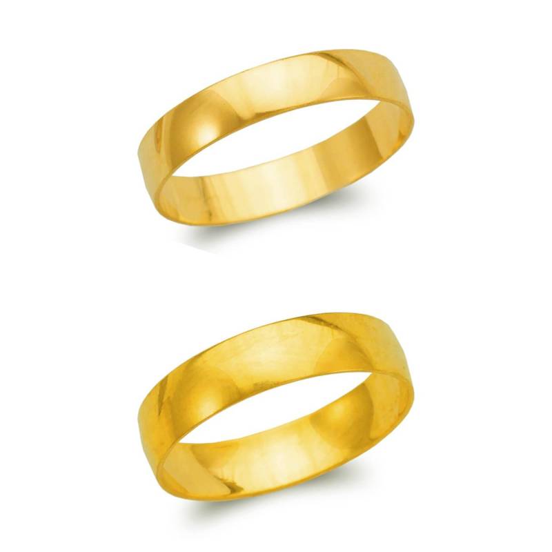 14K Gelbgold Schlichter Ehering, Ehering Männer, Frauen 4-5 Mm Größe 5-11 von Jewelheartcalifornia