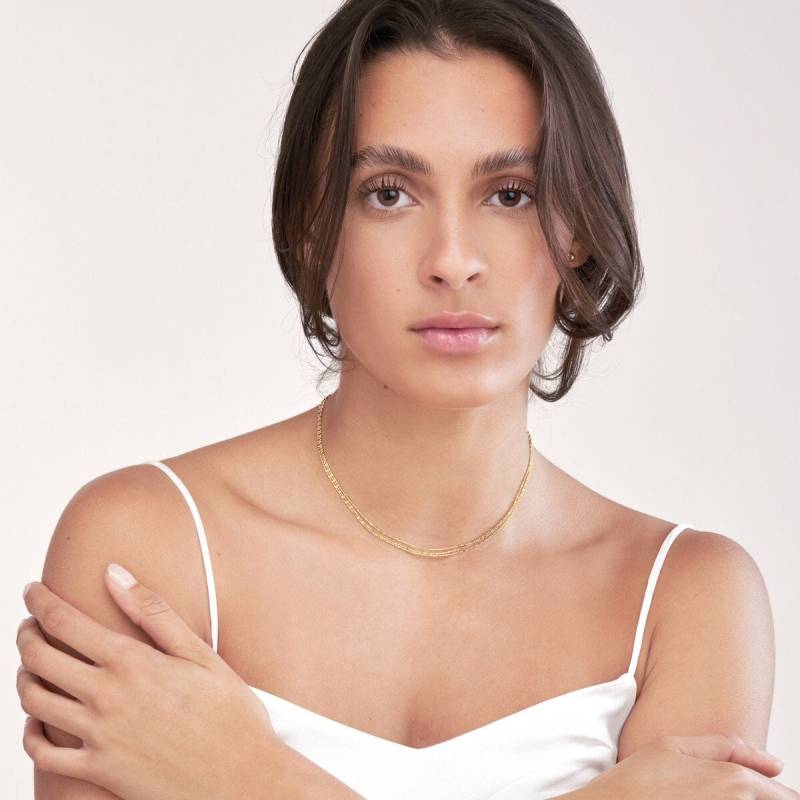 14K Massivgold Geschichtete Perlenkette - Dreifach Verstellbare Kette, Echtgoldkette Für Frauen, Zierliches Geschenk Sie von Jewelheartcalifornia