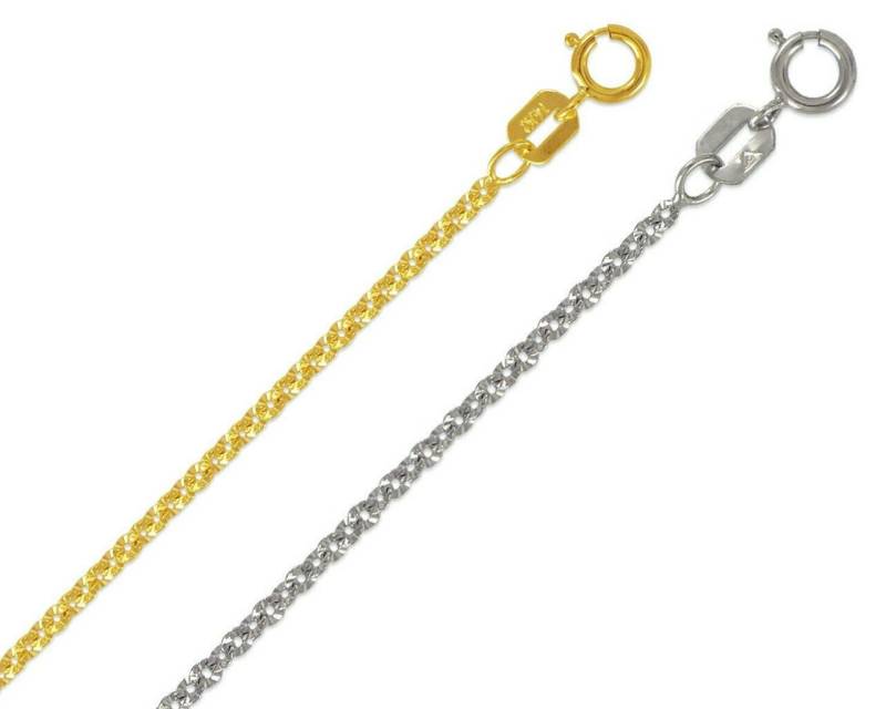 14K Solid Gelb Weiß Gold Stern Rolo Kette, Dünne Goldkette 1, 5 Mm, Zierliche Frauen, Zarte Halskette Italien, Geschenk Für Sie von Jewelheartcalifornia