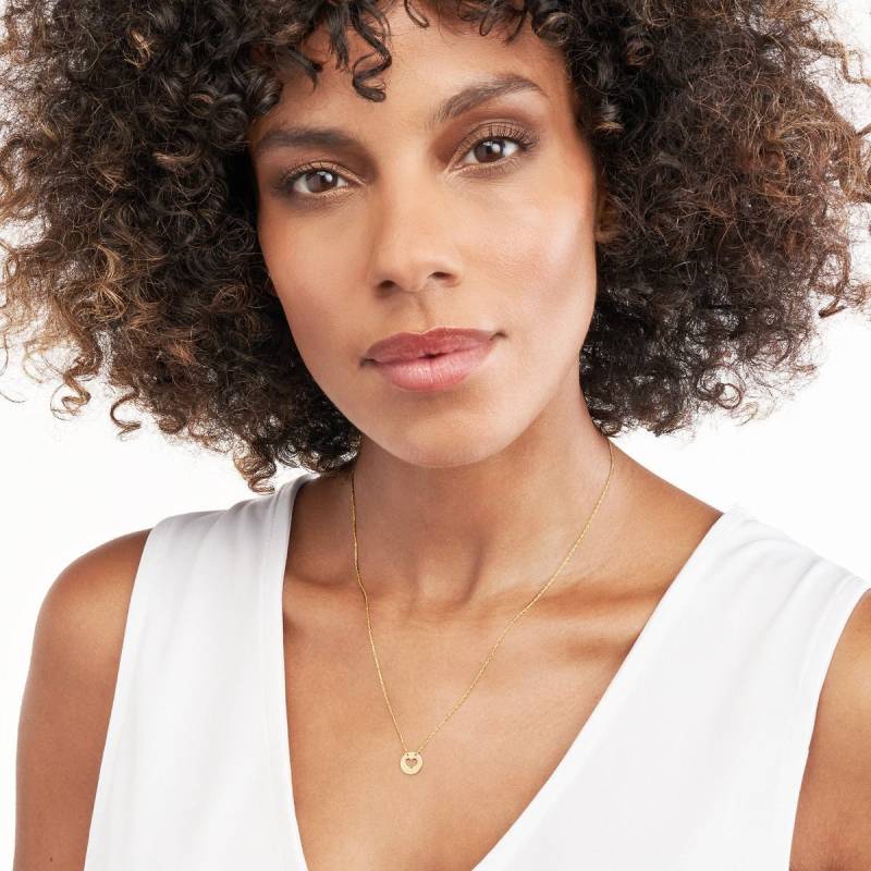 14K Solid Gold Cut Out Herz Halskette Für Frauen, Mini Disc Anhänger Halskette, Zierliche Einstellbare Gelb Echtgold Twisted Rope Kette von Jewelheartcalifornia