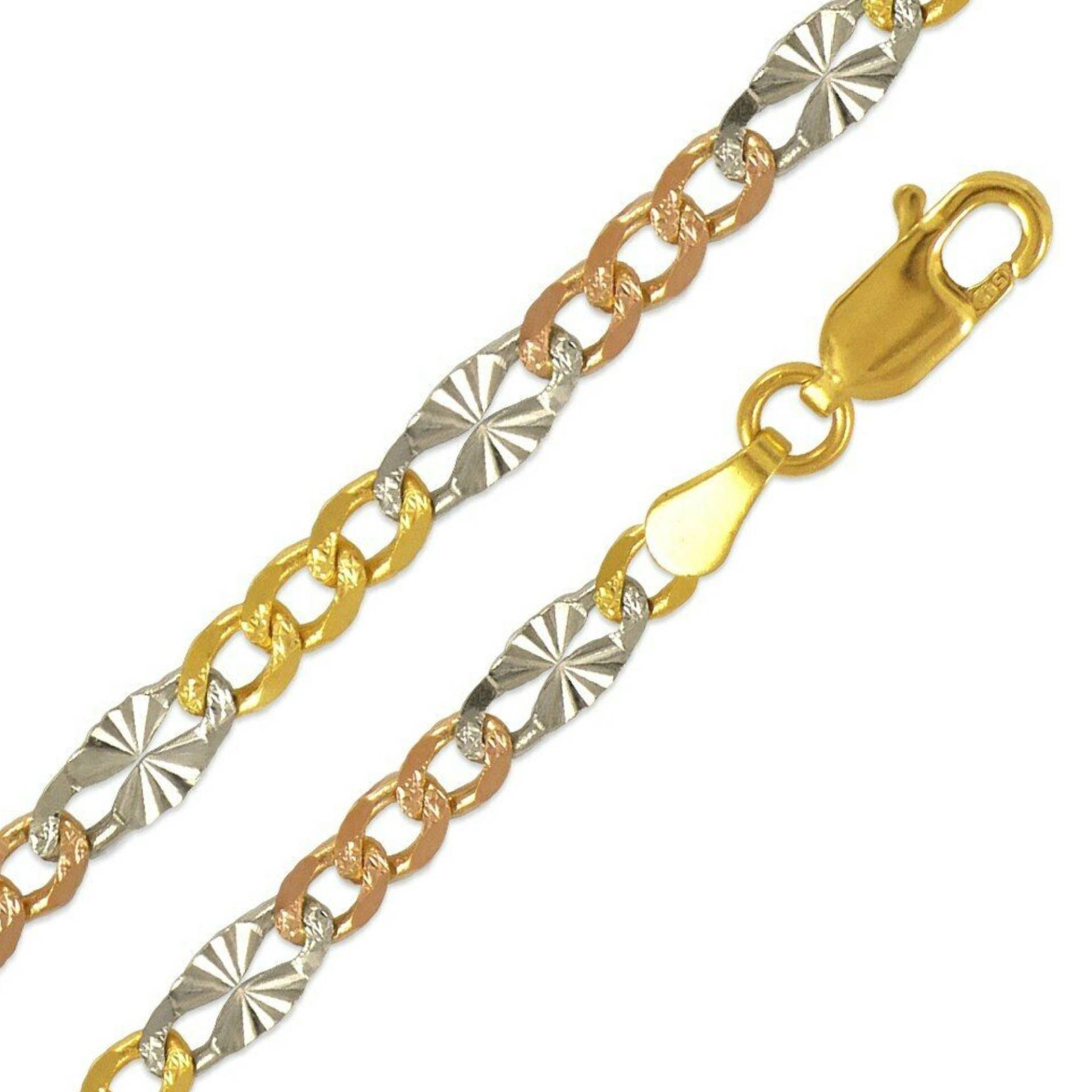 14K Solid Gold Figaro Stern Kette, Tricolor Halskette Männer Frauen, Gliederkette 2-3, 5 Mm, Geschenk Für Sie, Ihn 14K Solid Gold Figaro Stern Kette, Tricolor Halskette Männer Frauen, Gliederkette 2-3, 5 Mm, Geschenk Für Sie, Ihn von Jewelheartcalifornia