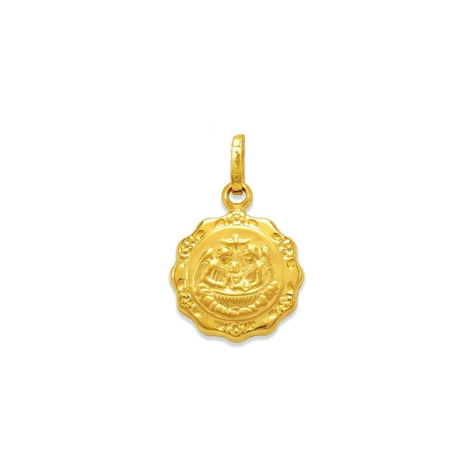 14K Solid Gold Taufe Baby Halskette Anhänger Religiöse Medaille 14K Solid Gold Taufe Baby Halskette Anhänger Religiöse Medaille von Jewelheartcalifornia