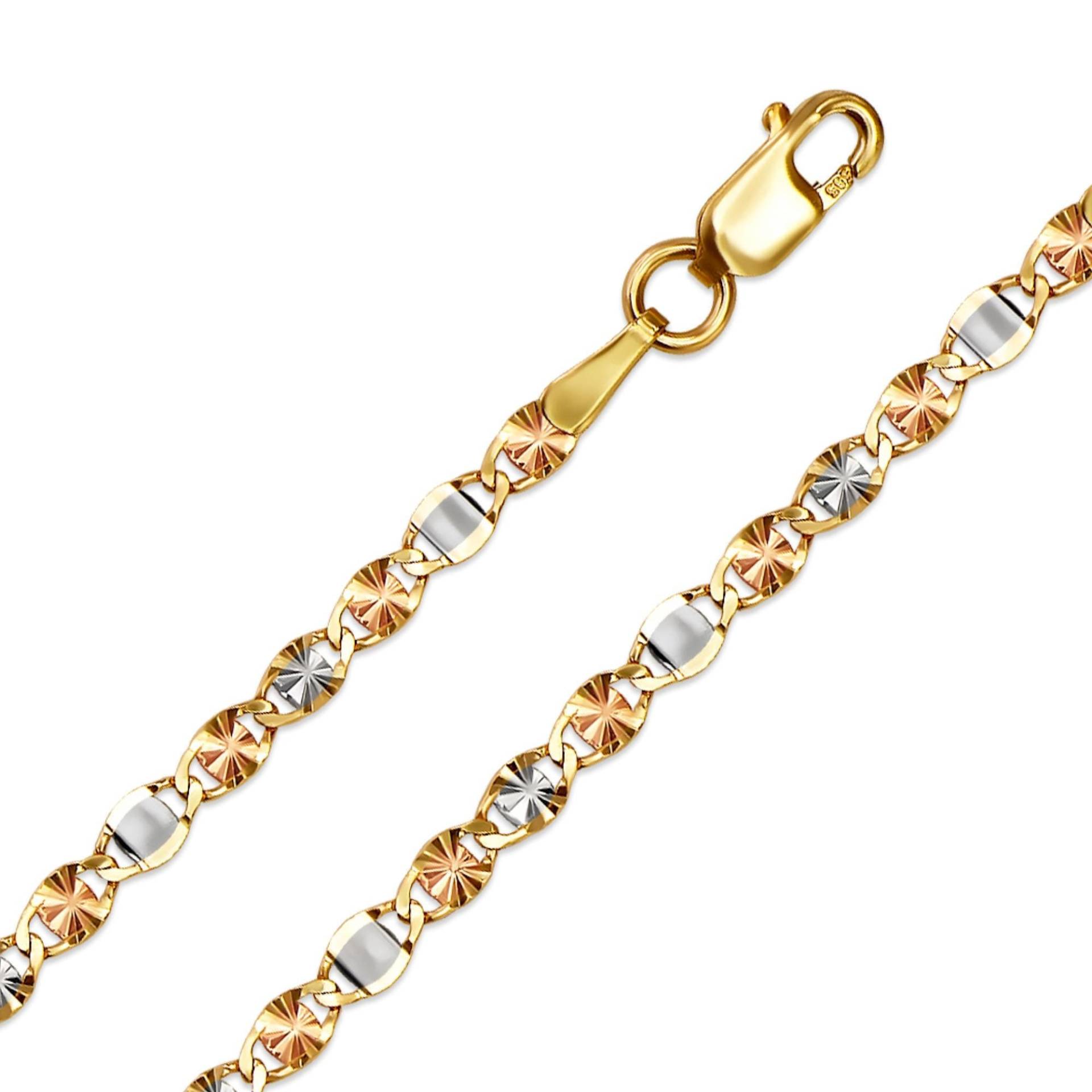 14K Tricolor Gold Stern Gliederkette Diamantschliff Anhänger, 2-3 Mm Dünn 14K Tricolor Gold Stern Gliederkette Diamantschliff Anhänger, 2-3 Mm Dünn von Jewelheartcalifornia