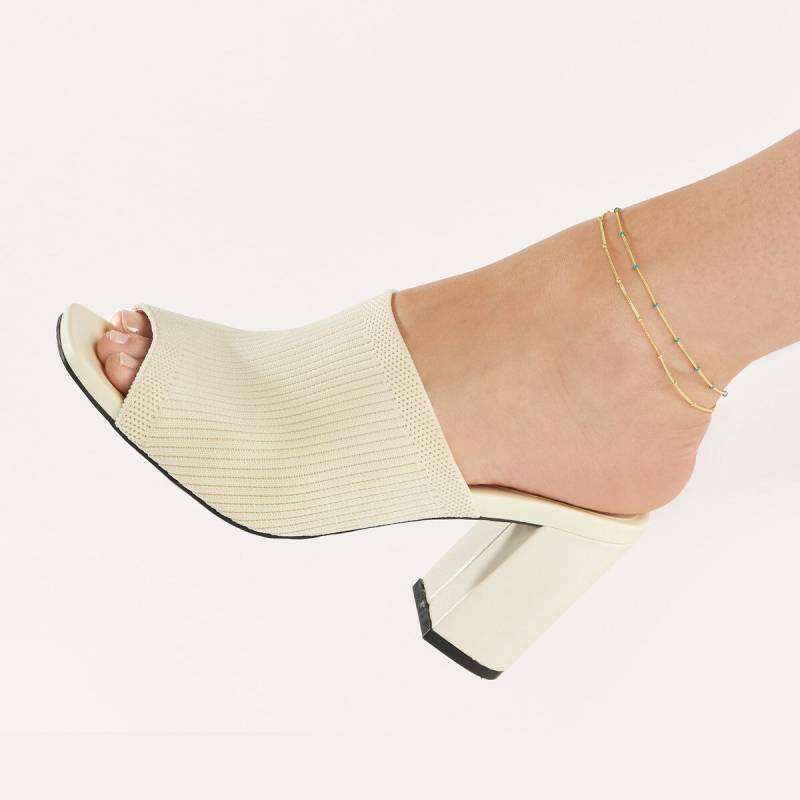 Doppelstrang Ankle Armband Echt 14K Solid Gelb Gold Blau Emaille Perlen Anklet Für Frauen, Satelliten Kette Fuß Armband, Layered von Jewelheartcalifornia