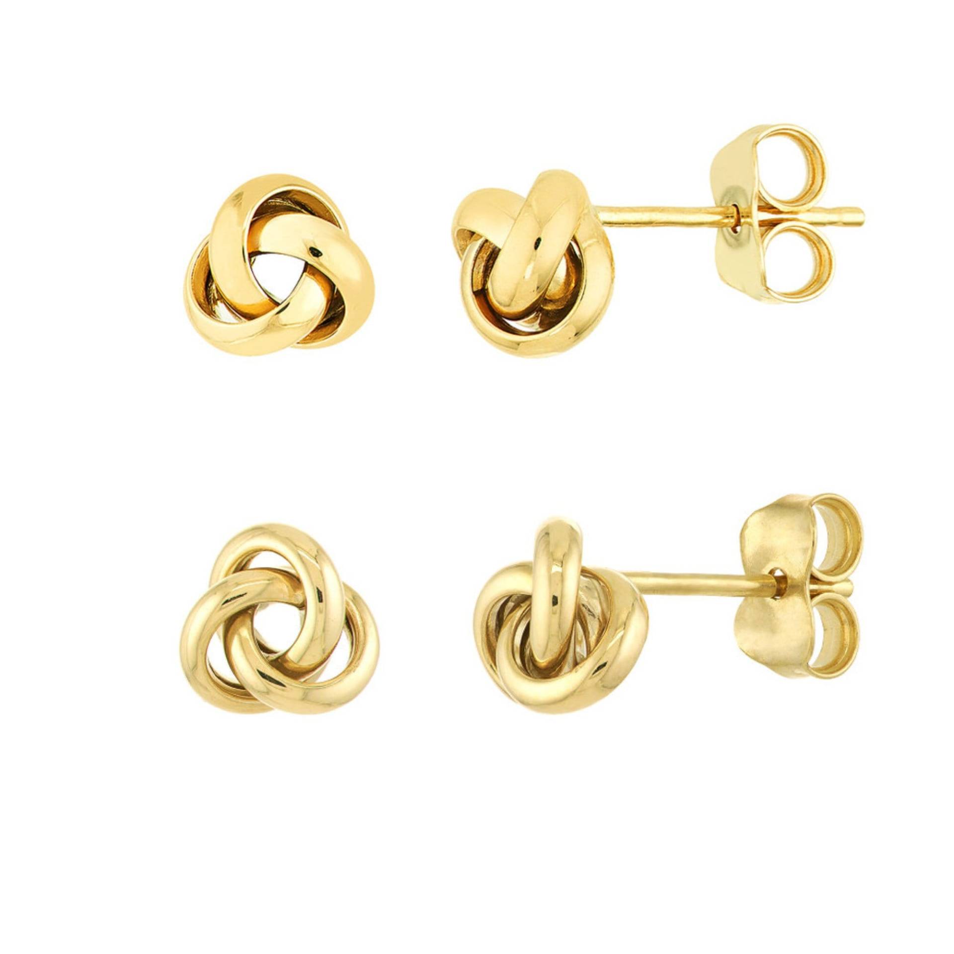 Knoten Ohrstecker 10K Solid Gelbgold Liebe Ohrringe, Frauen Gold Post Ohrringe von Jewelheartcalifornia