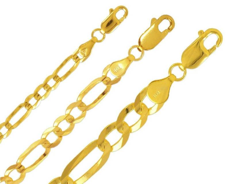 Massive 14K Gold Figaro Kette, Echtgold Gliederkette Männer, Frauen, 3-9 Mm Dicke Goldkette, Geschenk Für Ihn, Für Sie Massive 14K Gold Figaro Kette, Echtgold Gliederkette Männer, Frauen, 3-9 Mm Dicke Goldkette, Geschenk Für Ihn, Für Sie von Jewelheartcalifornia