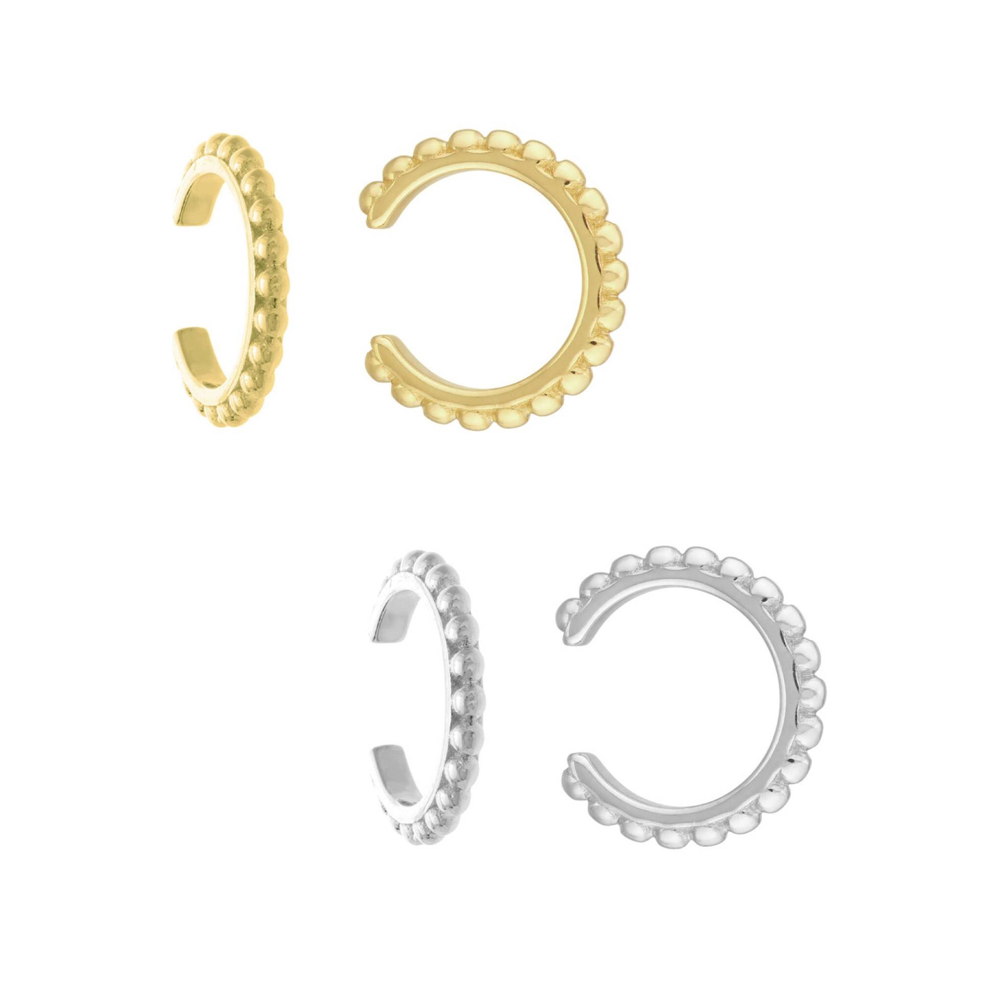 Perlen Manschette Ohrringe 14K Solid Gelb Weiß Gold Ohr Keine Piercing Ohrringe, Frauen Minimalist Ohrmanschetten Knorpel von Jewelheartcalifornia