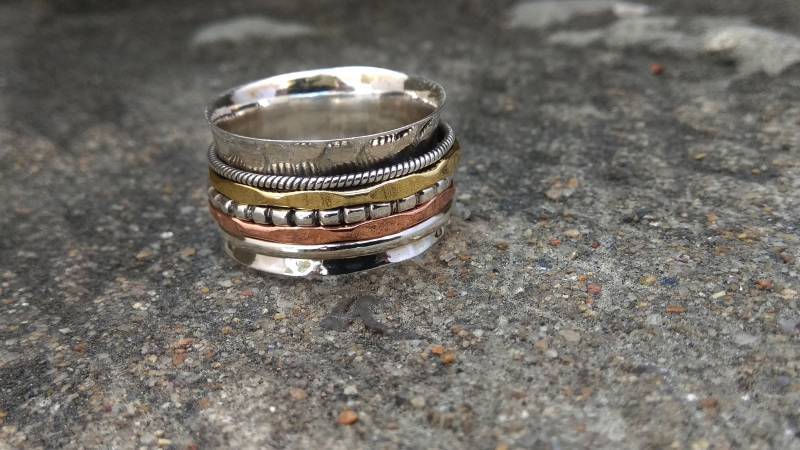 Handgemachte 925 Sterling Silber Spinner Ring Boho Meditation Schmuck Handgemachte 925 Sterling Silber Spinner Ring Boho Meditation Schmuck von JewelhubIndia