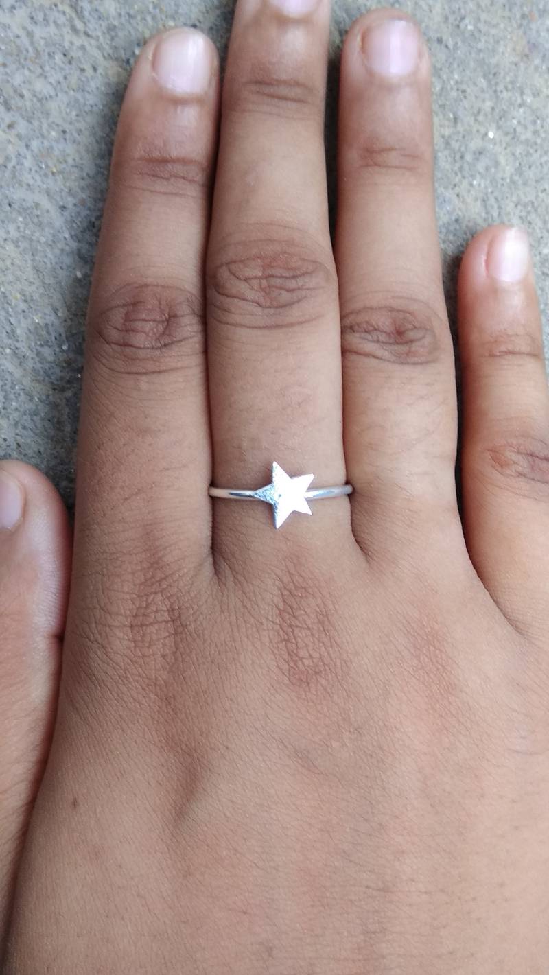 Handgemachter Stern Sterling Silber Ring, Unisex Fidget Band von JewelhubIndia