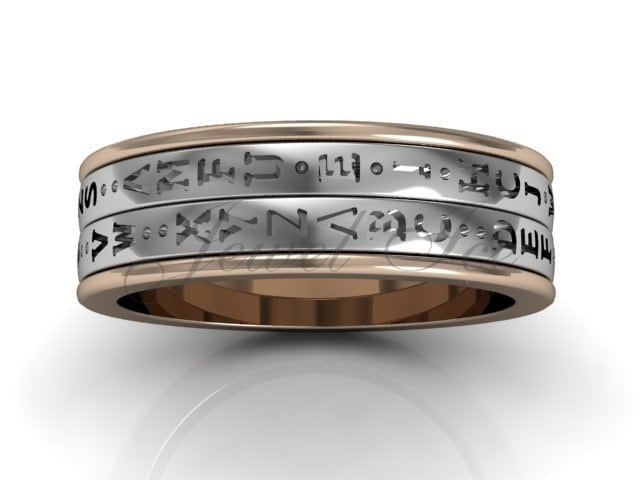 Decoder Ring - 14 K Rose Und Zwei Reihe Spinner Da Vinci Cryptex Codex Weissgold Pfund-2024-6 von Jewelice