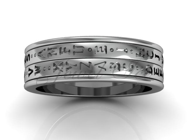 Decoder Ring - Platin Zwei Reihen Spinner Da Vinci Cryptex Codex Rring Pfund-2024 von Jewelice