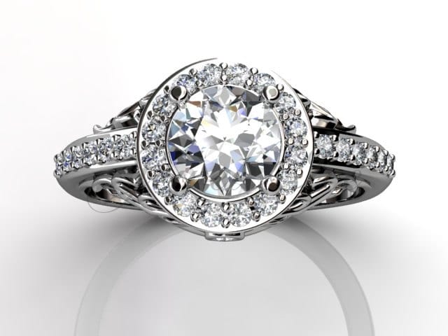 Moissanite Verlobungsring - Jubiläumsring, Platin Immer Ein Diamant Einzigartige Floral Verlobungsring, Ehering Ermz-1056 von Jewelice