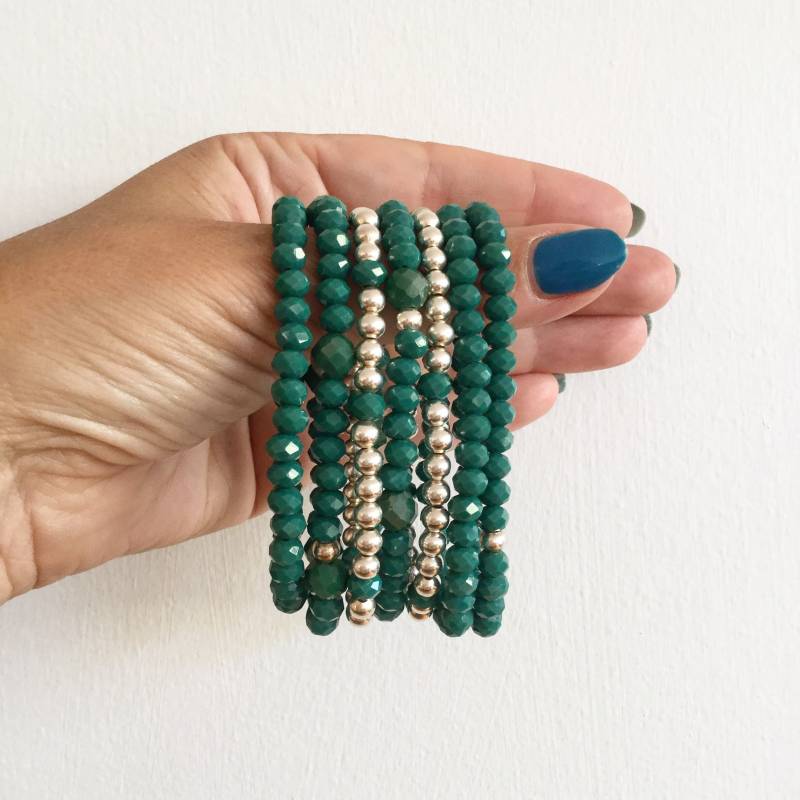 Kristall Perlen Stretch-Armband-Stack Kristall Perlen Stretch-Armband-Stack von JewelledBazaar