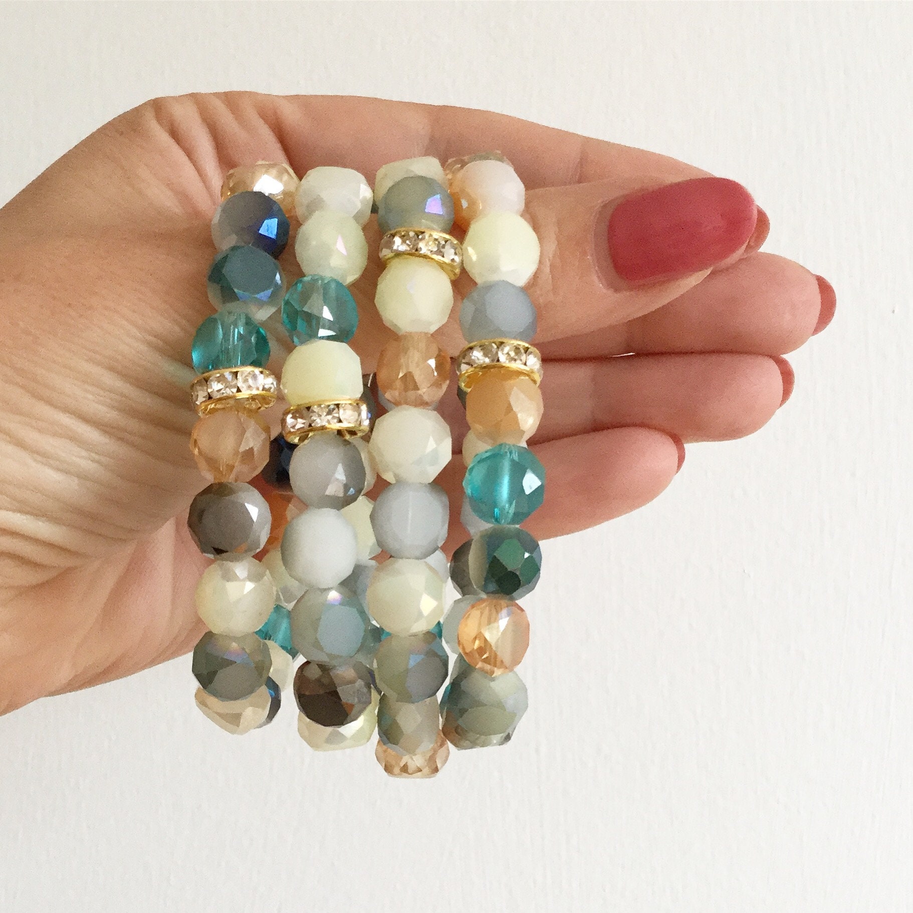 Kristall Perlt Mit Swarovski Perlenarmband Stapel Kristall Perlt Mit Swarovski Perlenarmband Stapel von JewelledBazaar
