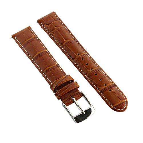 10 mm Damen Mock Croc aus echtem Leder Watch Band Krokodil gepolstertem SS Schnalle/weiß von Jewellers Tools