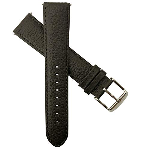 Uhrenarmband aus genarbtem Büffelleder, 22 mm, für Herren und Damen, gepolsterte SS-Schnalle, Braun/Braun von Jewellers Tools