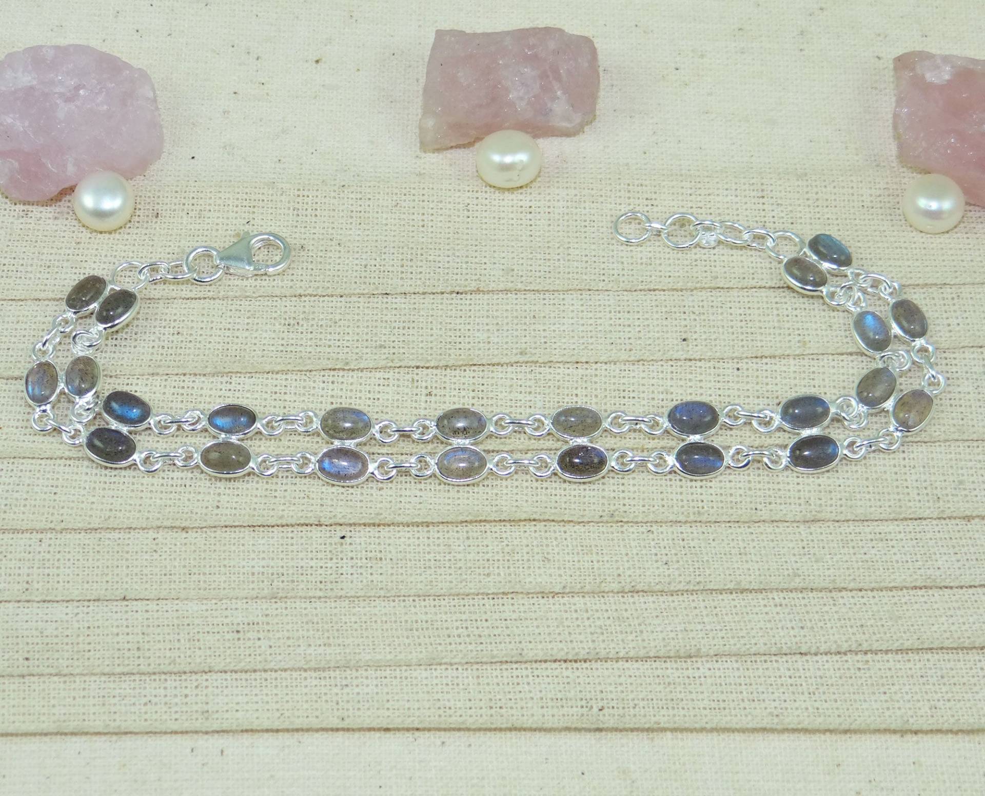 Aaa Blaues Feuer Labradorit Armband, Einzigartiges Für Sie, Solides 925 Silber Heilung L70104 von Jewellery4All