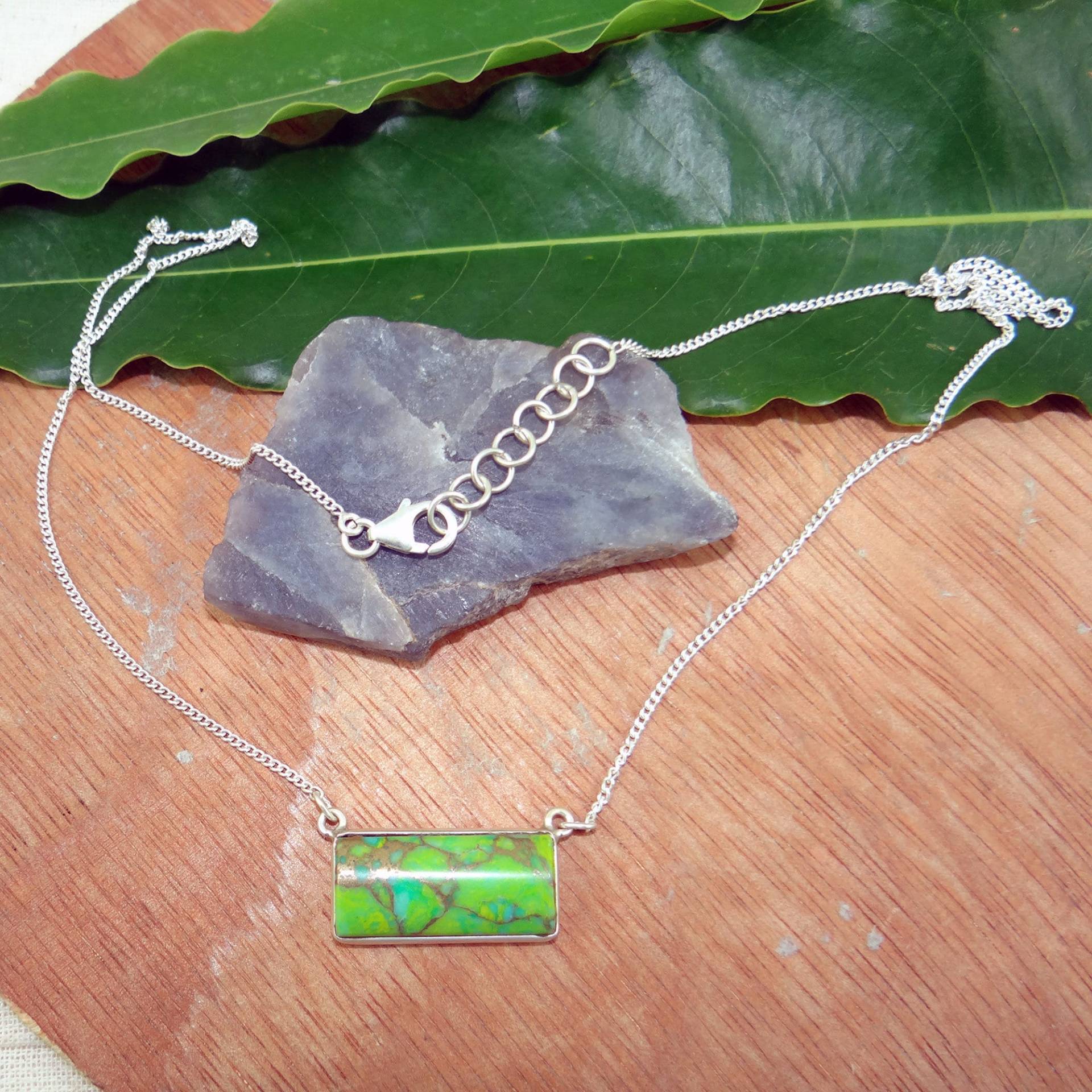 Grün Kupfer Türkis Halskette, Für Frauen Geschenk Für Sie, 925 Silber Geburtsstein L71420 Grün Kupfer Türkis Halskette, Für Frauen Geschenk Für Sie, 925 Silber Geburtsstein L71420 von Jewellery4All