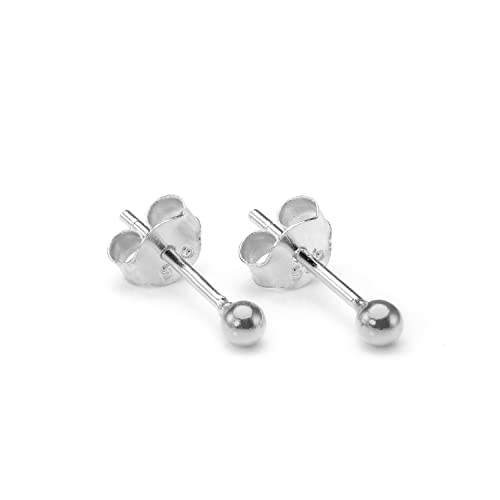 2mm Sterling-Silber Kugel Ohrstecker von jewellerybox