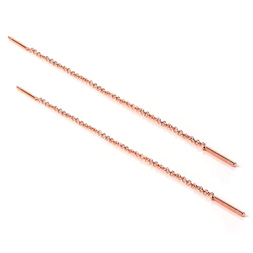 Sterling Silber 12mm Stäbchen Durchzieher Ohrringe Getaucht Rosegold von jewellerybox