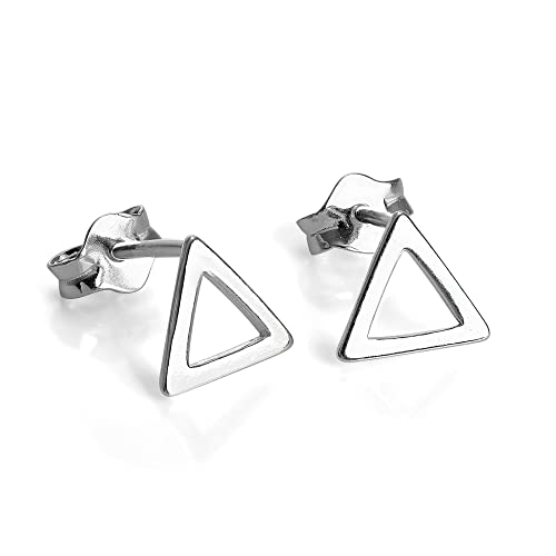 Sterling-Silber Offenes Dreieck Ohrstecker | Triangle Stud Earrings von jewellerybox