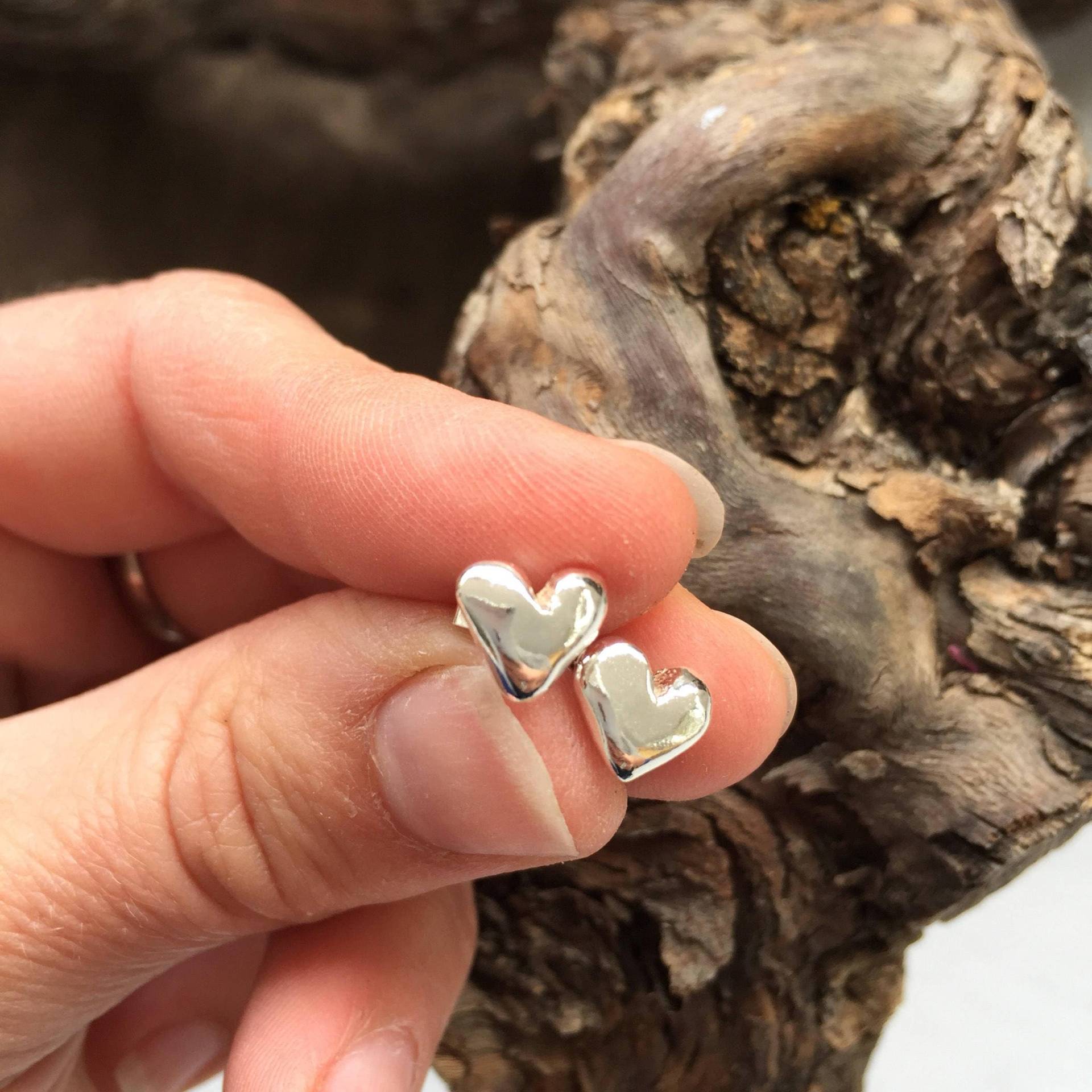 Silber Herz Ohrstecker Silber Herz Ohrstecker von JewelleryByEm