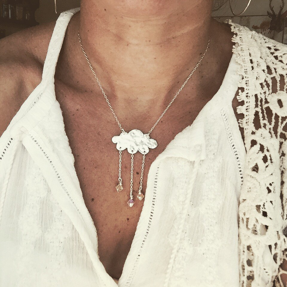 Silber Regen Wolke Halskette, Schmuck Silber Regen Wolke Halskette, Schmuck von JewelleryByEm