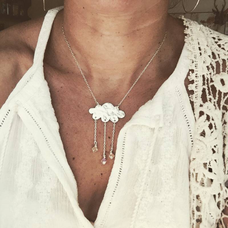Silber Regen Wolke Halskette, Schmuck von JewelleryByEm