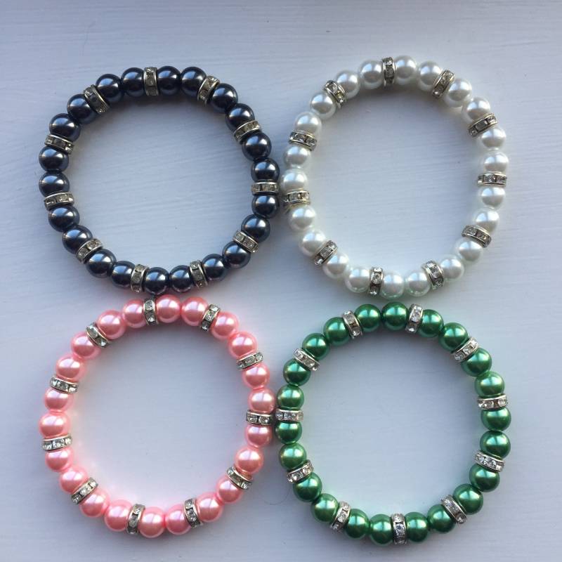4 Farboptionen, Glasperlen Armbänder Mit Versilberten Spacern, Uk Shop 4 Farboptionen, Glasperlen Armbänder Mit Versilberten Spacern, Uk Shop von JewelleryByJas
