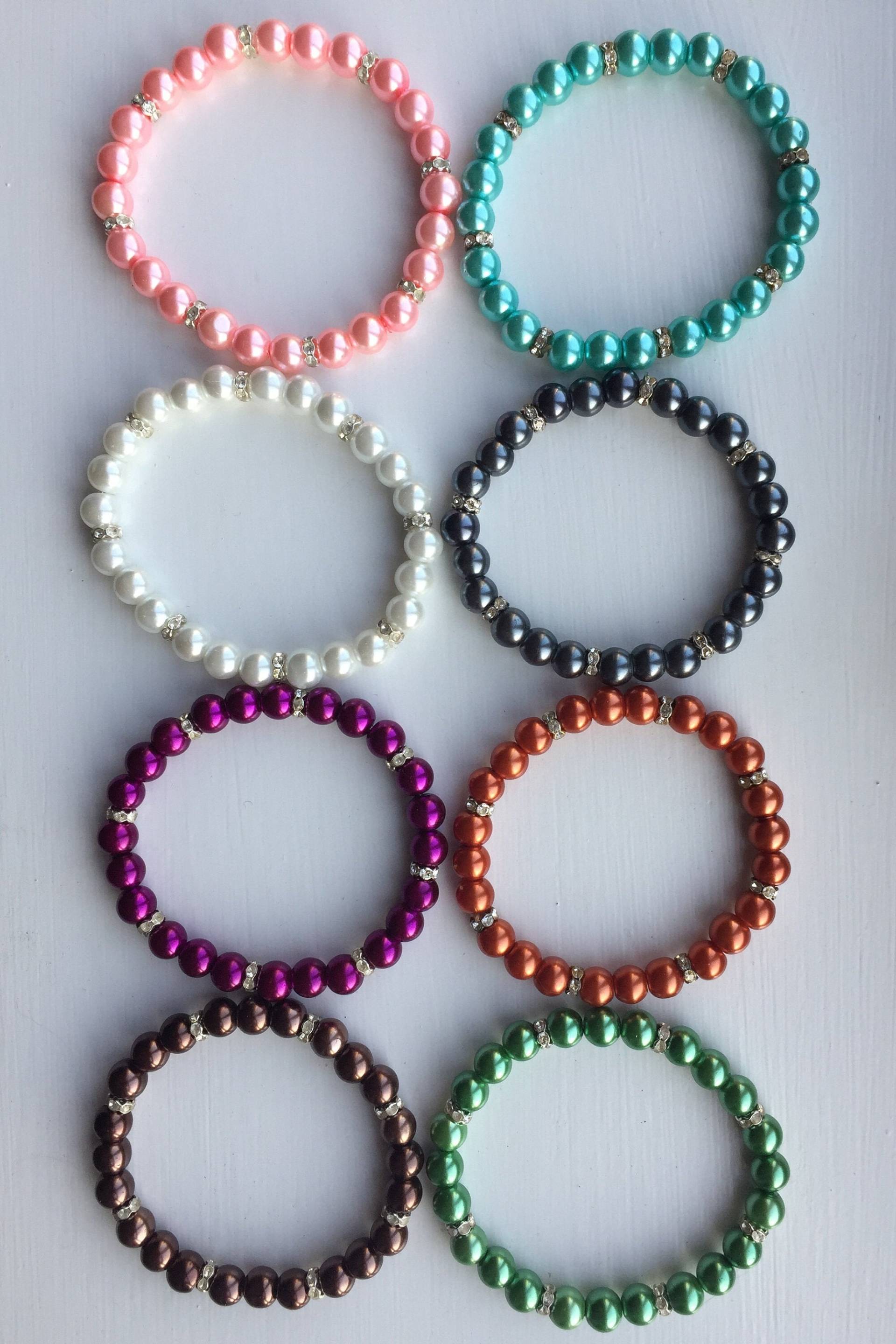 8 Farboptionen, Glasperlenarmbänder Mit Gewellten Diamante-Spacern, Uk-Shop 8 Farboptionen, Glasperlenarmbänder Mit Gewellten Diamante-Spacern, Uk-Shop von JewelleryByJas
