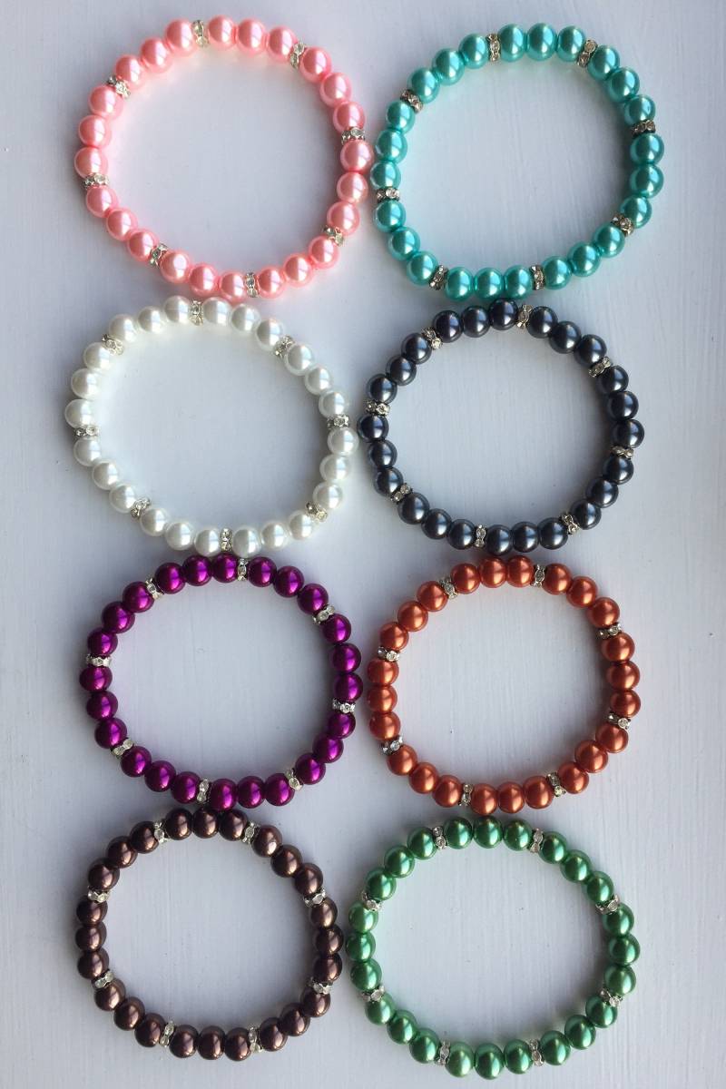 8 Farboptionen, Glasperlenarmbänder Mit Gewellten Diamante-Spacern, Uk-Shop 8 Farboptionen, Glasperlenarmbänder Mit Gewellten Diamante-Spacern, Uk-Shop von JewelleryByJas