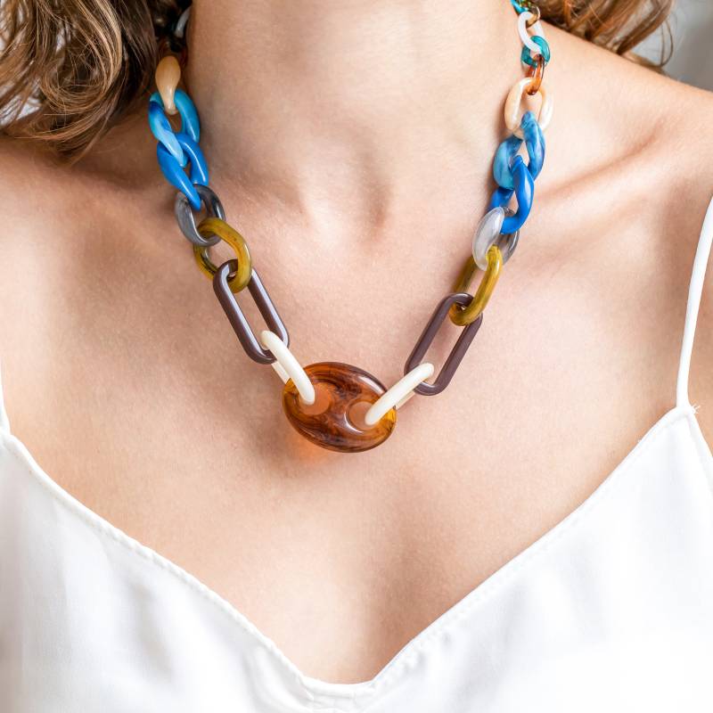 Große Matte Gliederkette Acrylharz Regenbogen Halskette Statement Acrylkette Chunky Große Matte Gliederkette Acrylharz Regenbogen Halskette Statement Acrylkette Chunky von JewelleryMagicstore