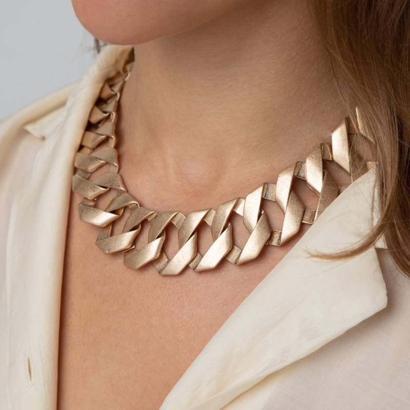 Matt Gold Halskette | Panzerkette Chunky Statement Matt Gold Halskette | Panzerkette Chunky Statement von JewelleryMagicstore