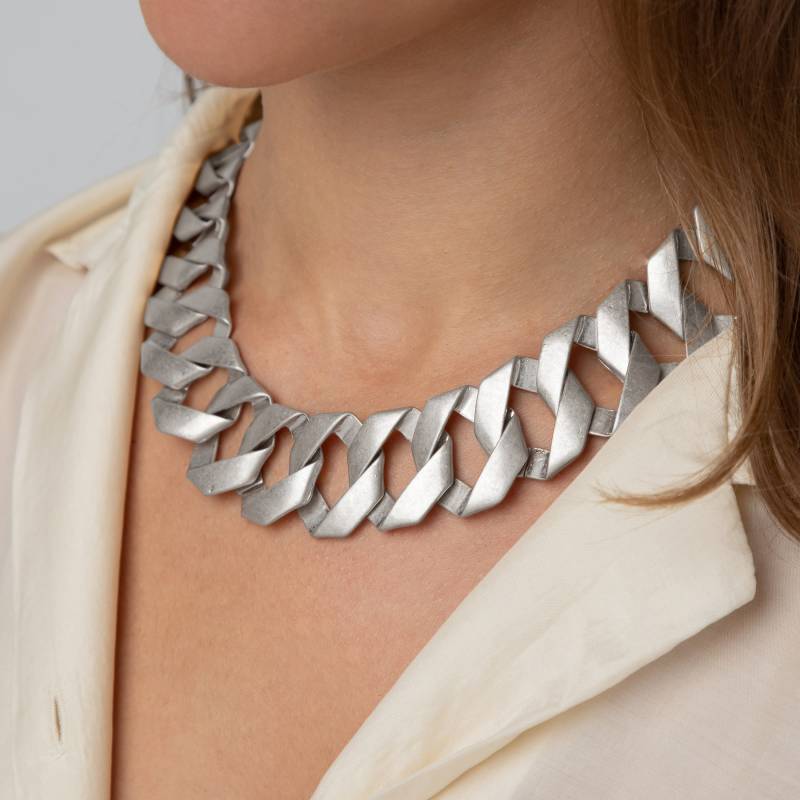 Matt Silber Halskette | Silberkette Panzerkette Chunky Statement Matt Silber Halskette | Silberkette Panzerkette Chunky Statement von JewelleryMagicstore