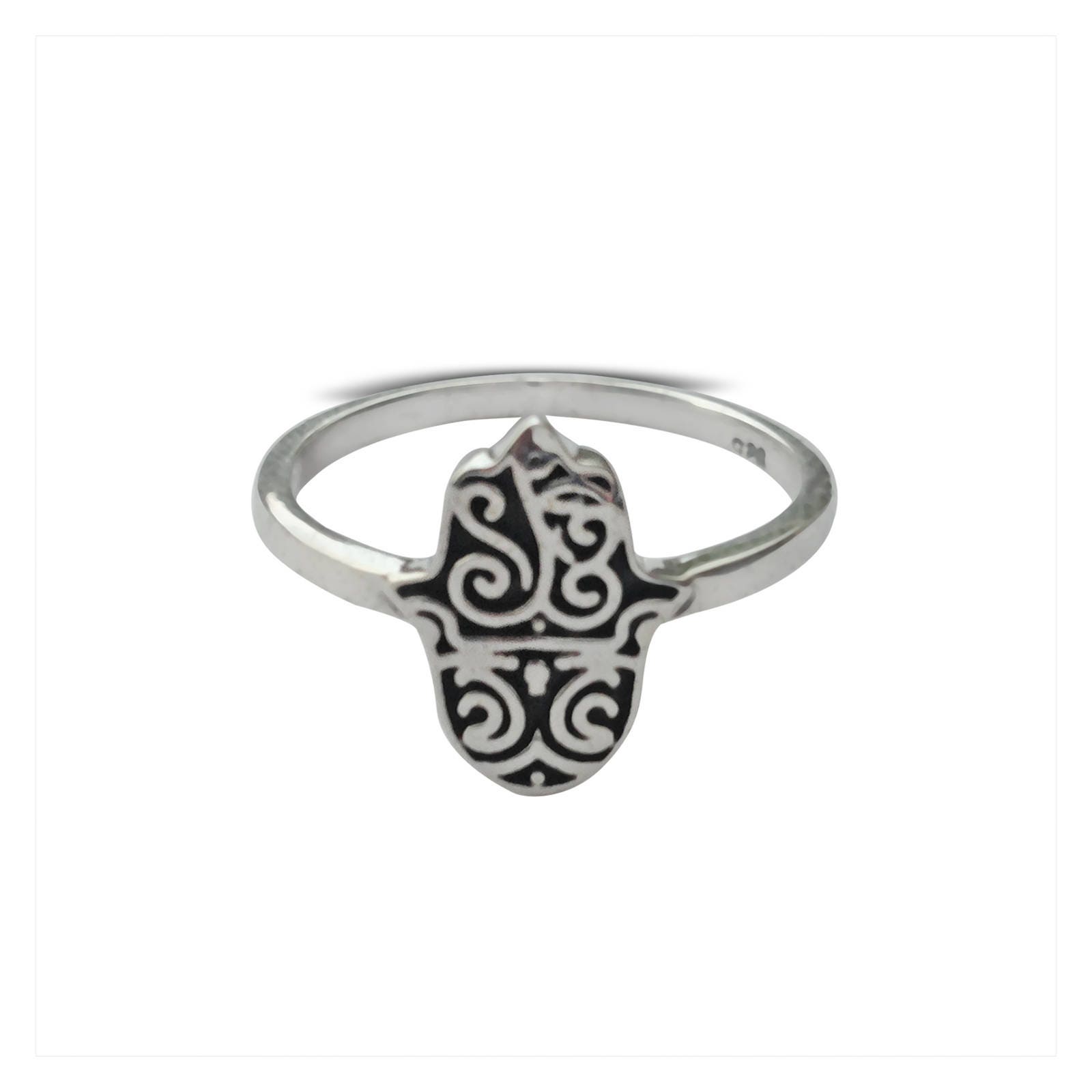 925 Sterling Silber, Hamsa Hand Ring, Fatima Gottes Schutzzeichen, Silberring, Glücksbringer, Silberschmuck 925 Sterling Silber, Hamsa Hand Ring, Fatima Gottes Schutzzeichen, Silberring, Glücksbringer, Silberschmuck von JewelleryStoreLondon