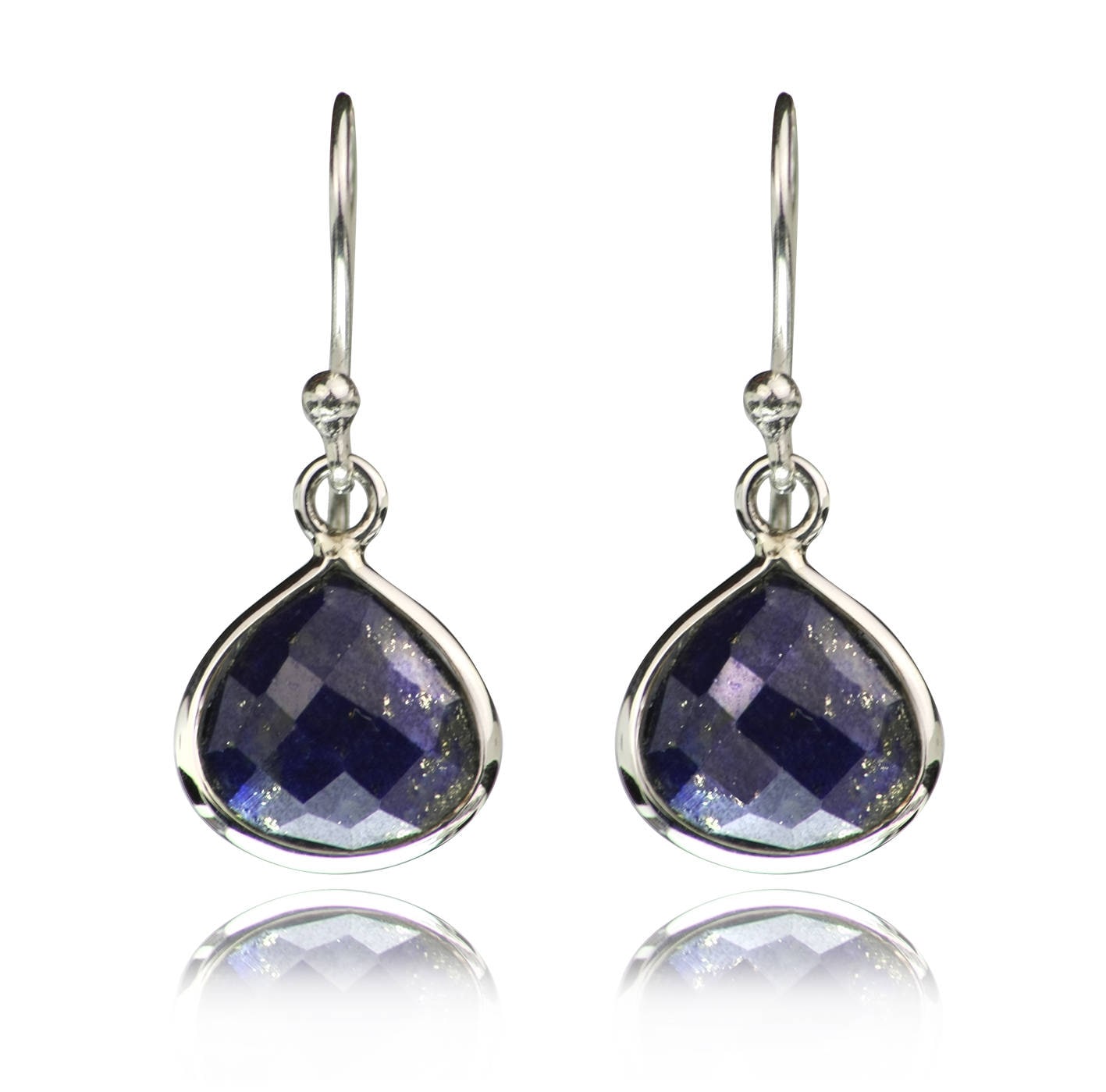 sterling Silber Lapis Lazuli Ohrringe Teardrop Anhänger, 10 Mm Edelstein sterling Silber Lapis Lazuli Ohrringe Teardrop Anhänger, 10 Mm Edelstein von JewelleryStoreLondon