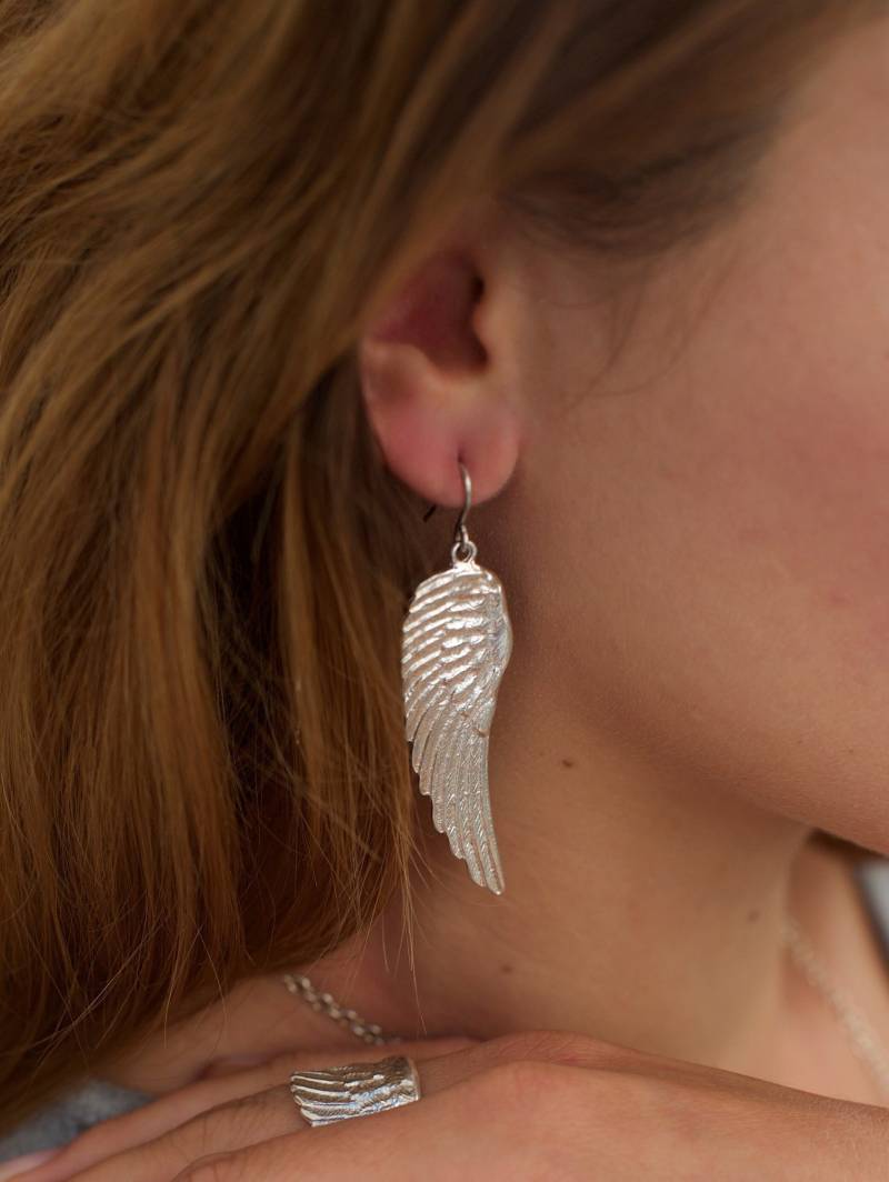 Engelsflügel Ohrringe | Sterling Silber Massiv Handgefertigt Engelsflügel Ohrringe | Sterling Silber Massiv Handgefertigt von JewellerybyJK